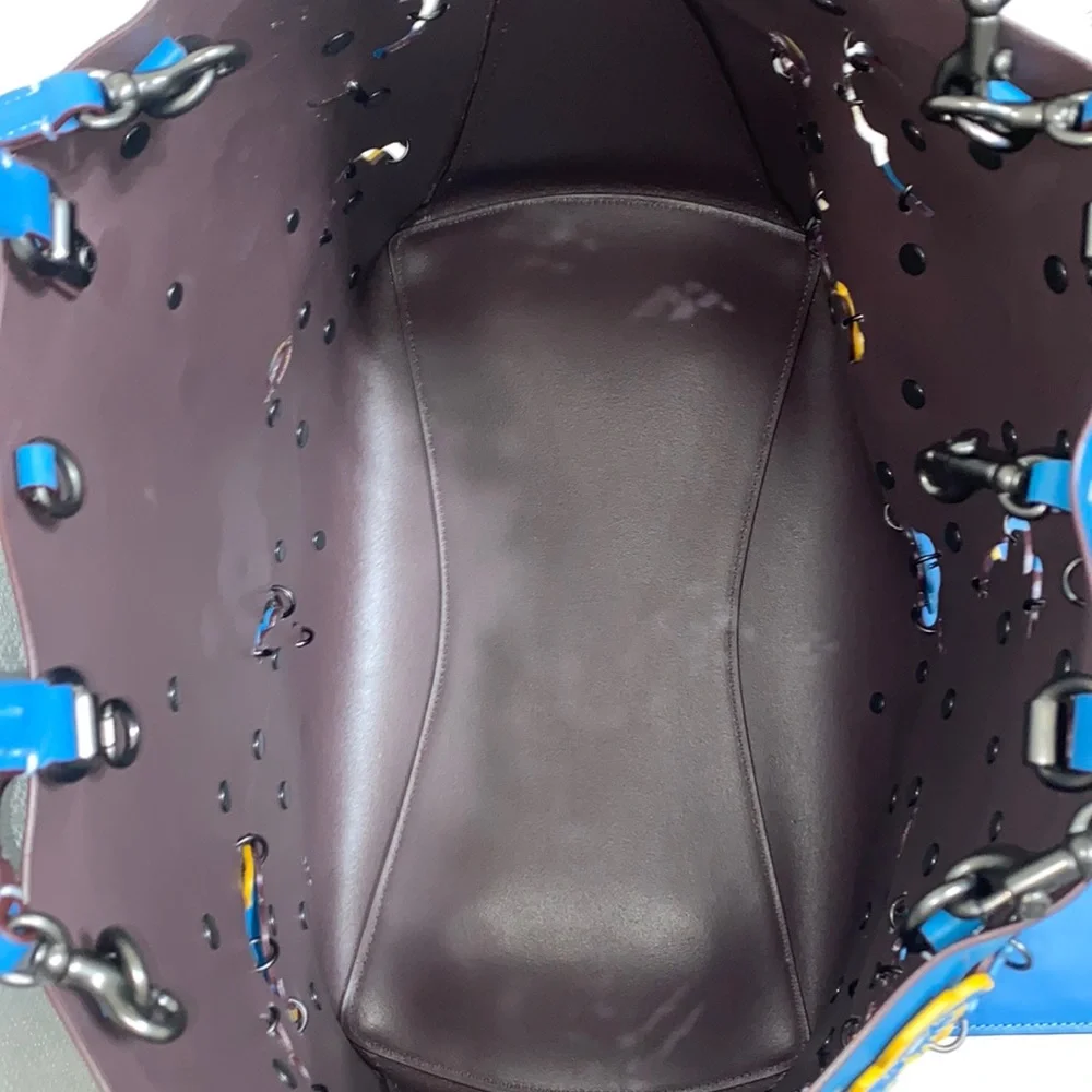 *SOLD*Coach Rogue Leather Tote With Linked Tea Rose In In River/black Copper - Picture 15 of 17